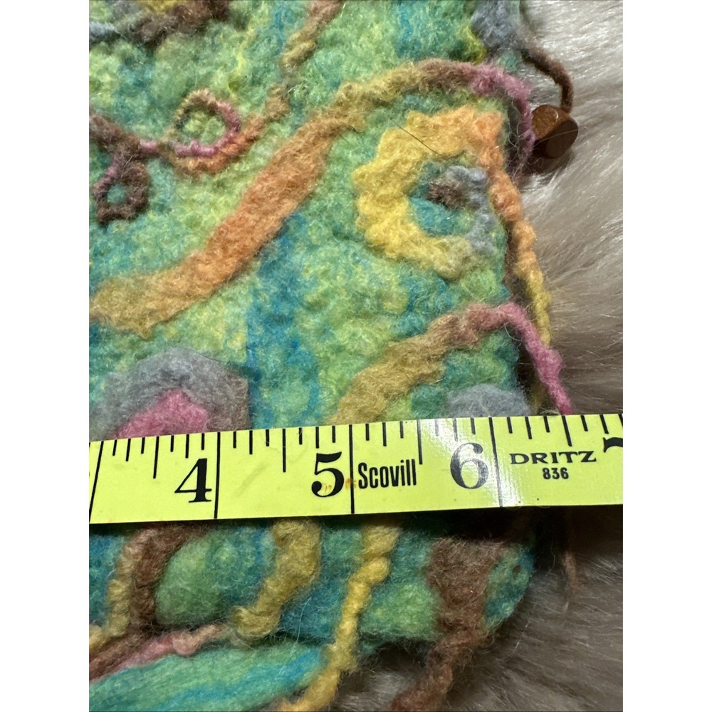 felted wool purse Bohemian Hippie Fairy Festival Green Design Fringe Crossbody - Picture 7 of 10